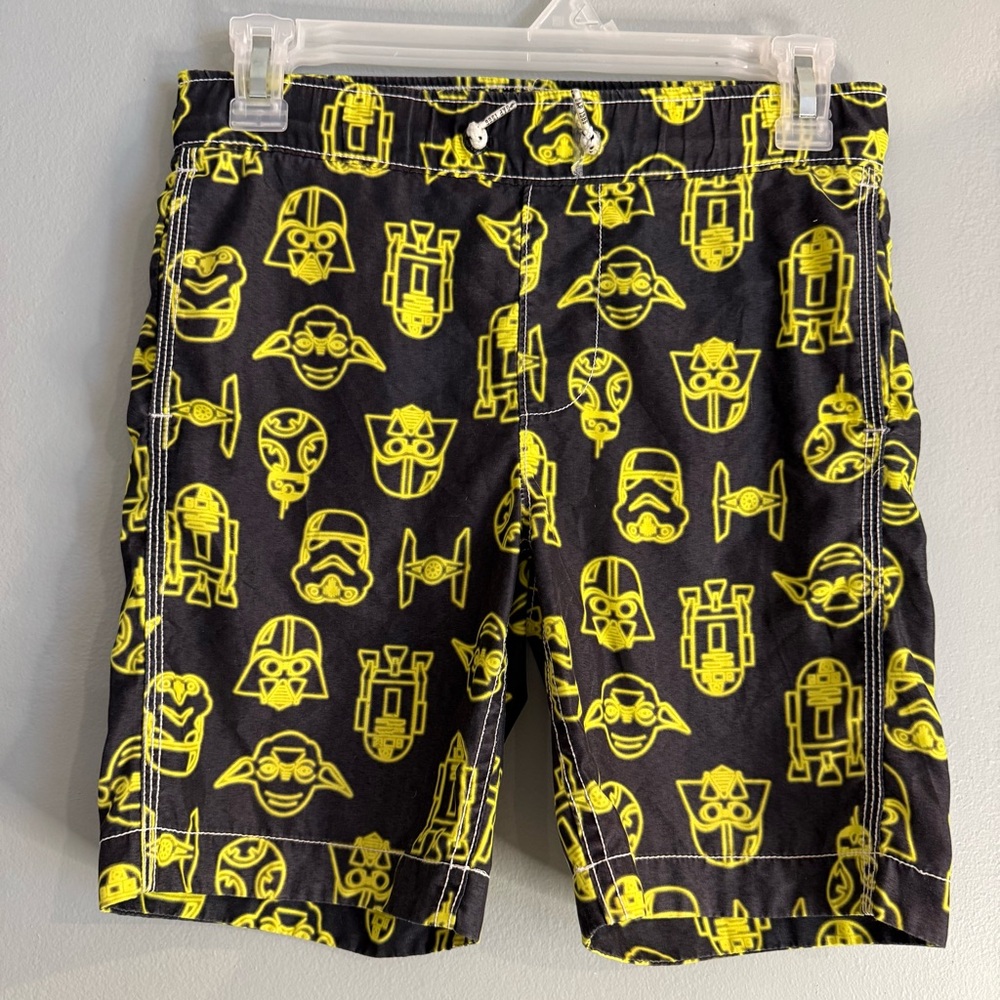 GAP Surf Black Shorts with Yellow Star Wars Faces